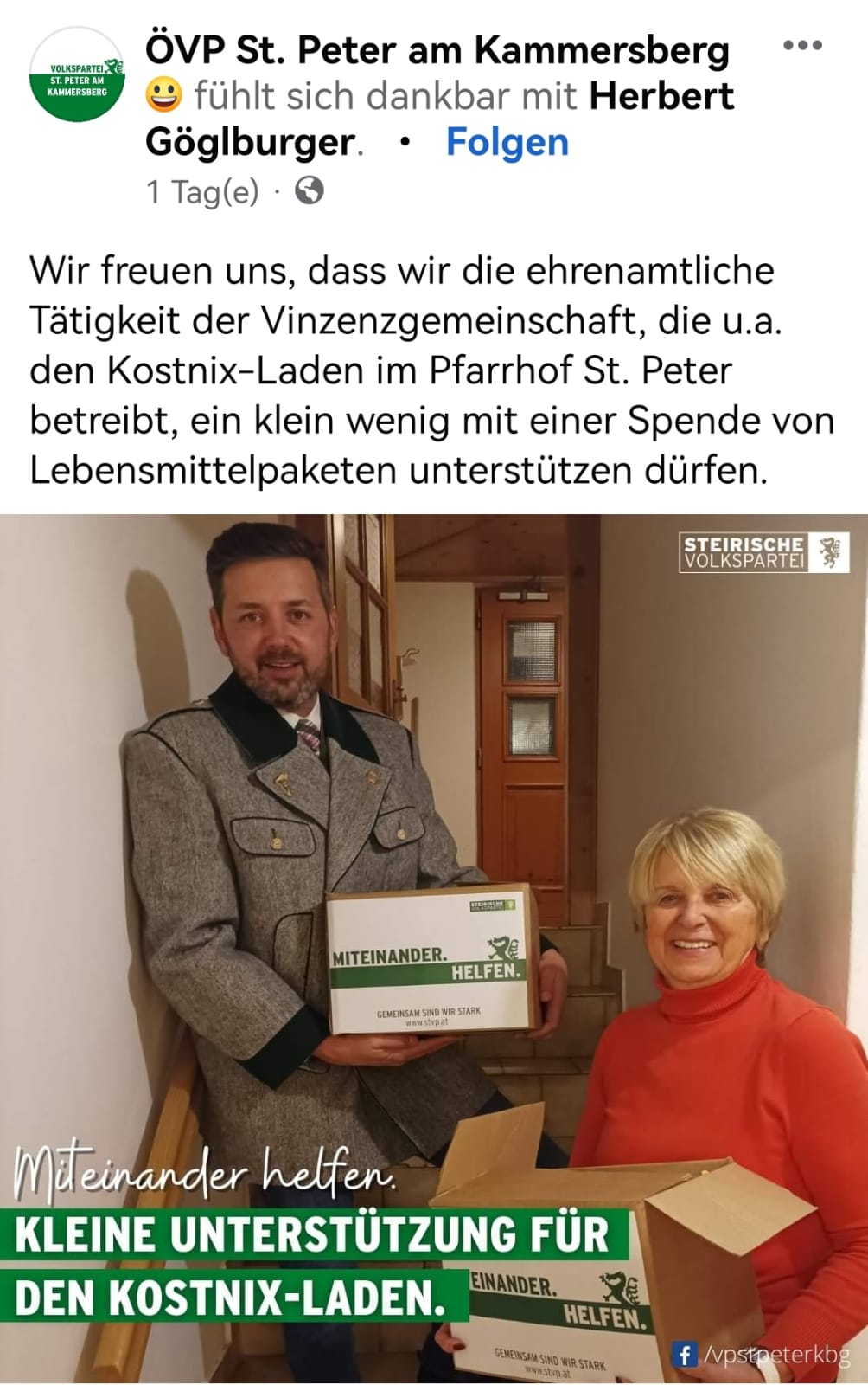 Kleine Unterstützung für den KOSTNIX-LADEN